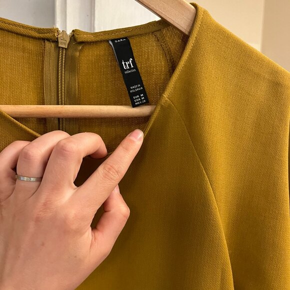 Zara TRF Mustard Mini Dress - Picture 4 of 5